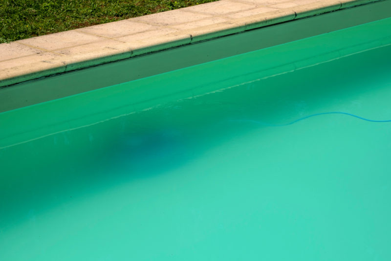 cloudy swimming pool water