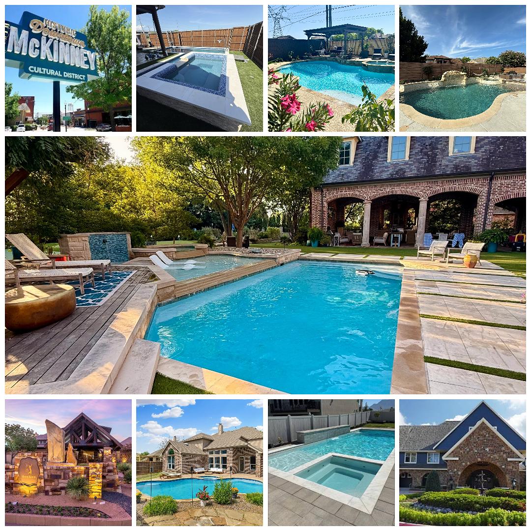 Pool Service in McKinney, TX - Sparkling Clear Pool Service LLC Sparkling Clear Pool Service skimming and cleaning a McKinney, TX pool